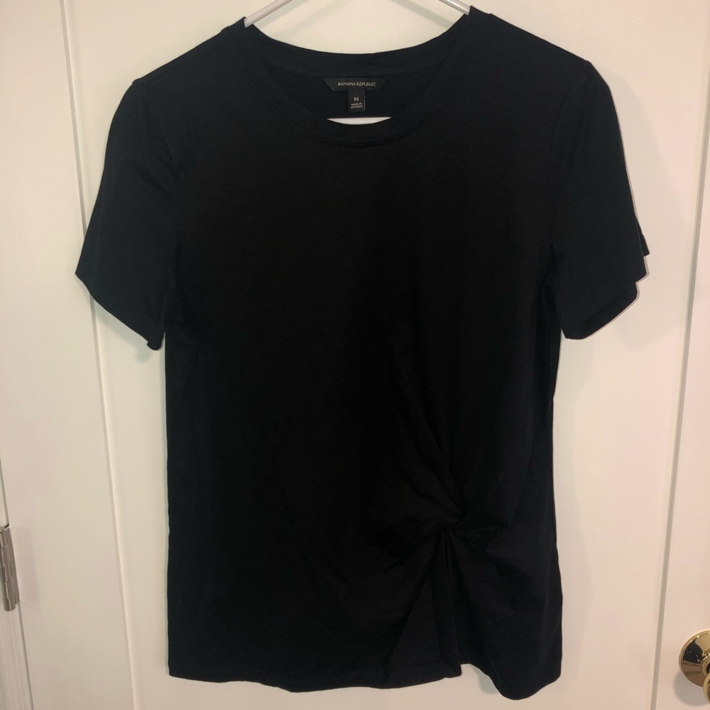 Black tee with knot detail Banana Republic
